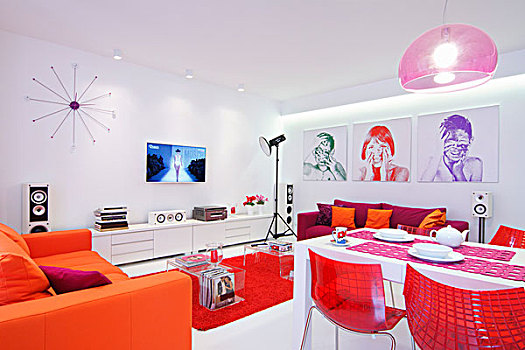 房间,鲜明,红色,橙色,白色,室内,绿色,紫色,头像,墙壁