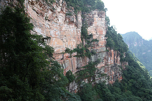 重庆江津,四面山土地岩赤壁丹霞