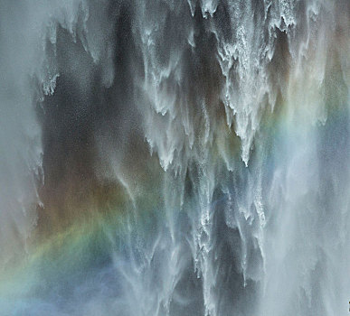 冰岛,南方,彩虹,正面,大量,水
