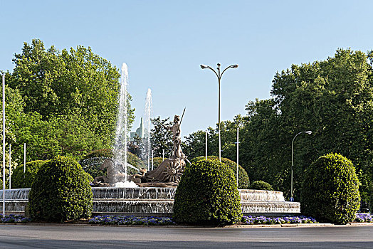 马德里,广场,海王星喷泉