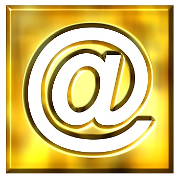 金色,框架,电子邮件,象征