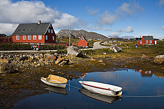 船,湖,纳诺塔利克,格陵兰