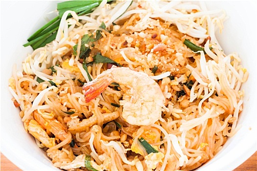泰国食品,泰国,炒制食品,面条,虾