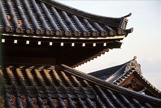 日本,庙宇,盖屋顶细节