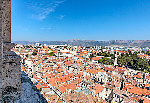 俯视图,分开,钟楼,大教堂,达尔马提亚,克罗地亚