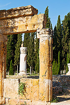 棉花堡,旧建筑,亚洲,土耳其,柱子,罗马,庙宇