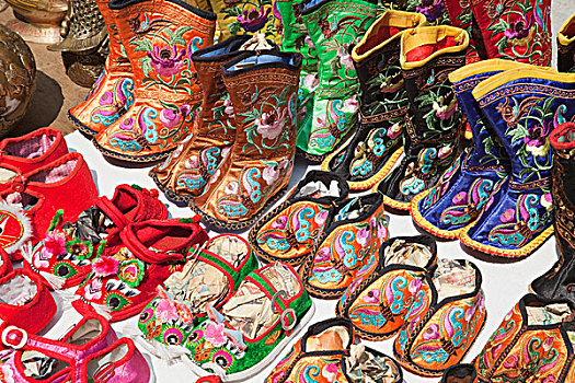 中国,香港,市场,展示,鞋,拖鞋