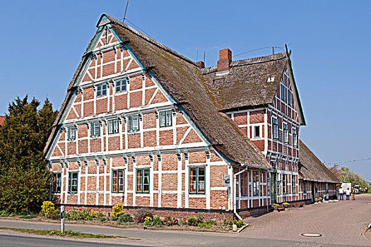 半木结构房屋,陆地,区域,下萨克森,德国,欧洲