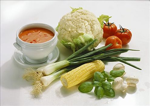 静物,西红柿汤,蔬菜