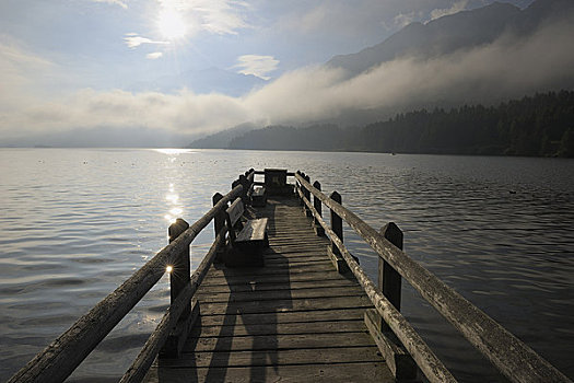 长椅,码头,湖,瑞士