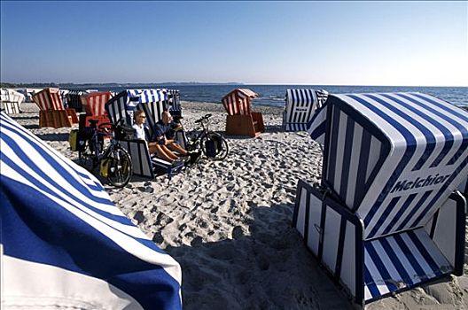 沙滩椅,波罗的海,梅克伦堡州,德国