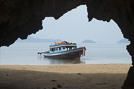 泰国,攀牙,湾,渔船,风景