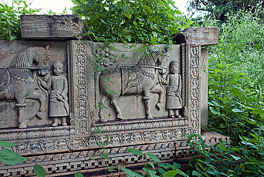 石头,雕刻,邦迪,拉贾斯坦邦,印度,亚洲