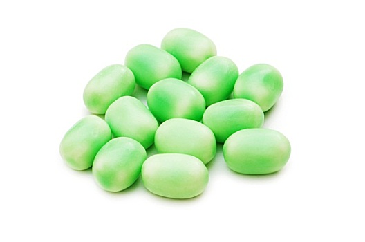 绿色,胶质软糖,隔绝,白色背景