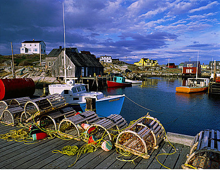码头,捕虾器,佩姬湾,新斯科舍省,加拿大