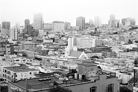 状况,上方,附近,家,建筑,旧金山,加利福尼亚