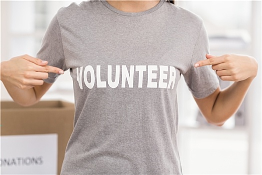 女性,志愿者,展示,衬衫