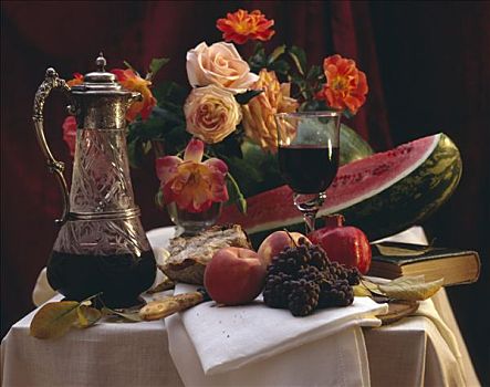 优雅,桌面布置,种类,水果