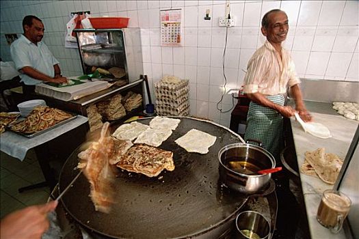 新加坡,男人,做饭,一个,许多,阿拉伯街景