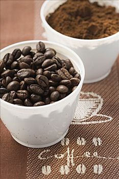 咖啡豆,咖啡粉,广口容器