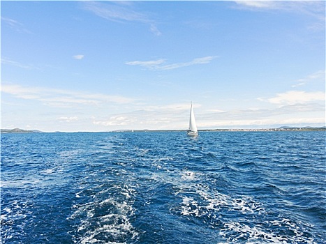 帆,游艇,蓝色,亚德里亚海