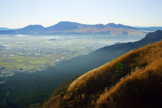 五个,山脉,熊本,日本