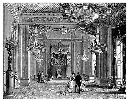 宝座,房间,白金汉宫,19世纪,艺术家,未知