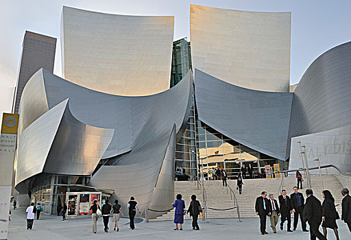迪士尼音乐厅,建筑师,入口,洛杉矶,加利福尼亚,美国