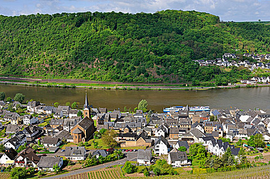 风景,摩泽尔河,莱茵兰普法尔茨州,德国,欧洲