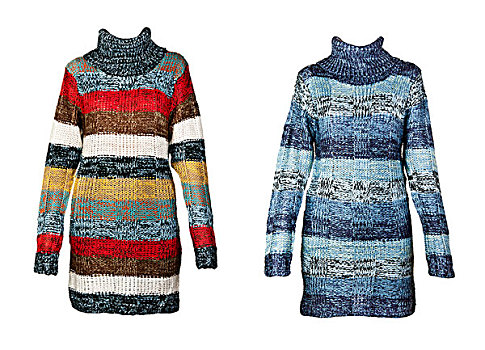 抽象拼贴画,两个,女性,条纹,毛衣
