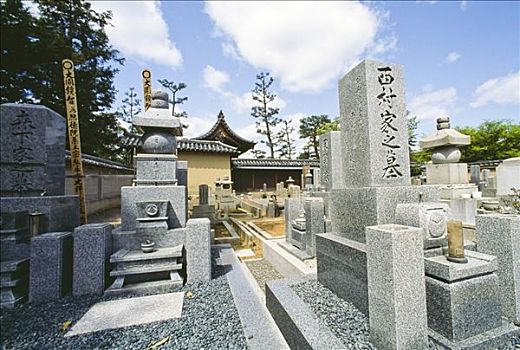墓碑,墓地,庙宇,京都府,日本