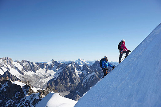 登山,雪,斜坡,夏蒙尼,法國
