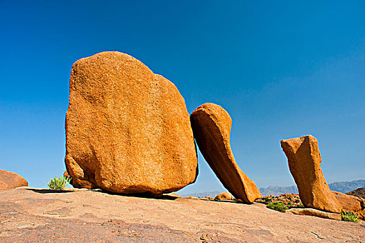 巨大,花冈岩,漂石,卧,石台,山,山脉,南方,摩洛哥,非洲