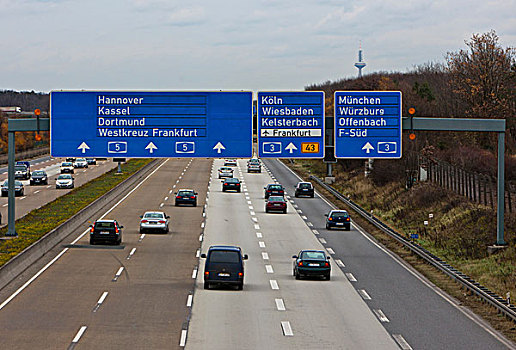 忙碌,高速公路,靠近,法兰克福,黑森州,德国,欧洲