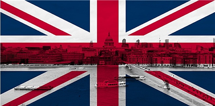 伦敦,上方,旗帜