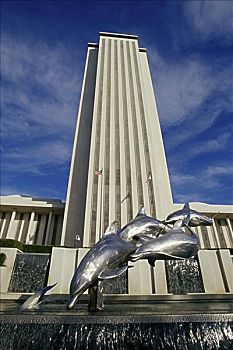 海豚,雕塑,新,国会山,塔拉哈西,佛罗里达,美国