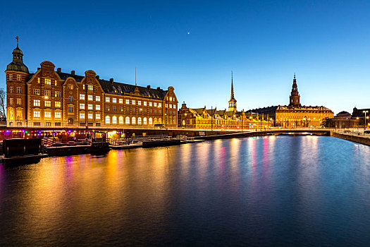 哥本哈根,丹麦,夜晚