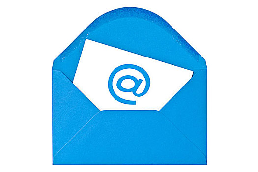 蓝色,信封,电子邮件,象征