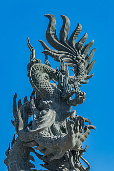 北京市通州区大运河外滩公园龙纹雕像建筑