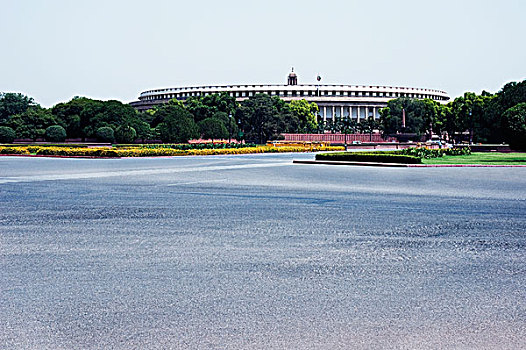 政府建筑,路边,新德里,印度