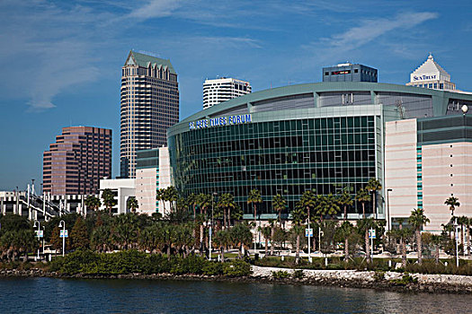 美国,佛罗里达,坦帕,天际线,体育场,2009年