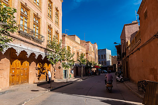 高台古民居夜景,新疆喀什陵墓,喀什葛尔,新疆,亚洲坚果,出售,集市