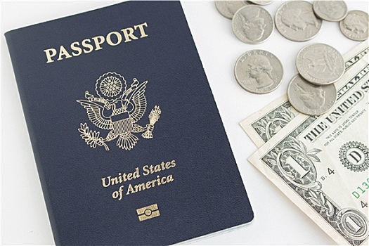 美国,护照,硬币