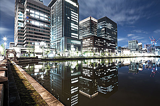 现代建筑,河,黎明