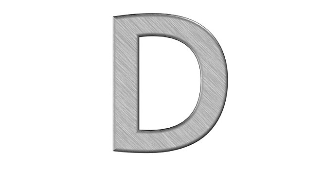 字母d,金属,白色,隔绝,背景
