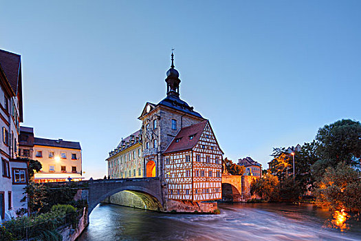 老市政厅,班贝格,上弗兰科尼亚,弗兰克尼亚,巴伐利亚,德国,欧洲