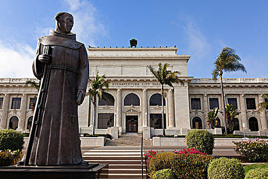 雕塑,父亲,正面,市政厅,加利福尼亚,美国