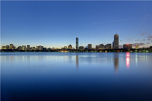 波士顿,后湾,天际线,风景,黎明