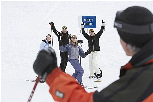 人群,滑雪,加拿大