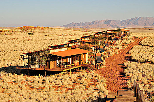 木制屋舍,沙丘,住宿,兰特,自然,自然保护区,纳米布沙漠,纳米比亚,非洲